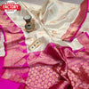 Classic Offwhite And Pink Banarasi Silk Saree