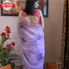 Lavender Pure Organza Silk Hand-worked Saree