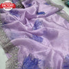 Lavender Pure Organza Silk Hand-worked Saree