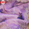 Lavender Pure Organza Silk Hand-worked Saree