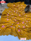 Yellow Pure Georgette Partywear Saree