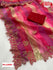 Hot Pink and Cream Pure Khadi Organza Pearl Worked Saree