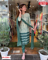 Green Shibori Print Kurtha Pant Dupatta Set