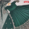 Dark Green Embroidered Gown Dupatta Set
