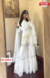 White Partywear Kurtha Sharara Set