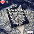 Navy Blue Organza Embroidered Kurtha Suruwal Piece