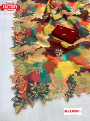 Multicolor Organza Designer Saree