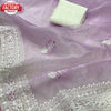 Lavender Organza Embroidered Partywear Saree