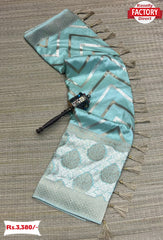 Light Blue Premium Dola Silk Saree