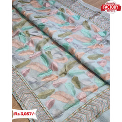 Light Blue Pure Organza Thread Embroidered Saree