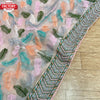 Peach Pure Organza Thread Embroidered Saree