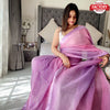 Pink and Purple Sequins Partywear Saree With Readymade Blouse