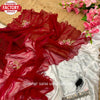 Red Pure Soft Simmer Silk Saree With Handwork