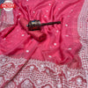 Bubblegum Pink Satin Organza Embroidered Saree
