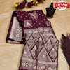 Maroon Pure Dola Silk Saree