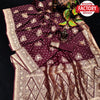 Maroon Pure Dola Silk Saree