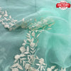 Light Blue Pure Organza Chikankari Saree