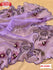 Lavender Pure Organza Hand-work Saree