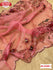 Peach Pure Organza Hand-work Saree