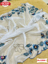 White Pure Organza Hand-work Saree
