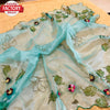 Sky Blue Pure Organza Hand-work Saree