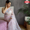 Light Pink Pure Organza Fancy Embroidered Saree