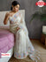 Off-White Pure Organza Fancy Embroidered Saree