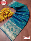 French Blue Soft Banarasi Zari Weaving Saree
