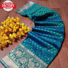 French Blue Soft Banarasi Zari Weaving Saree