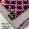 Dusty Onion Chiffon Crepe Saree With Purple Blouse Piece