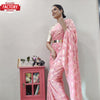 Pink Viscose Zari Ready To Wear Saree With Belt