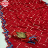 Red Embroidered Georgette Designer Saree