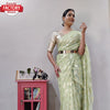 Mild Green Viscose Zari Ready To Wear Saree With Belt