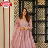 Pink Chanderi Silk Anarkali Gown Set