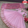 Pink Chanderi Silk Anarkali Gown Set