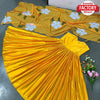 Yellow Silk Gown Dupatta Set