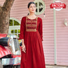 Red Embroidered Kurthi Top