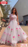 White Digital Printed Georgette Lehenga Choli