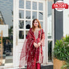 Maroon Organza Kurtha Palazzo Dupatta Set