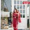 Maroon Organza Kurtha Palazzo Dupatta Set