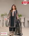 Black Organza Kurtha Palazzo Dupatta Set