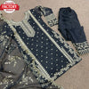 Black Organza Kurtha Palazzo Dupatta Set