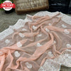 Peach Shimmer Silk Saree With Chikankari Work
