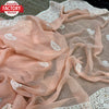 Peach Shimmer Silk Saree With Chikankari Work