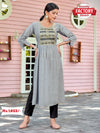 Silver Embroidered Kurthi Top