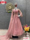 Light Pink Embroidered Gown Dupatta Set