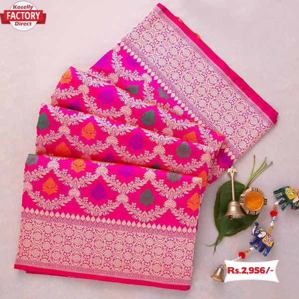 Pink Multi-color Banarasi Silk Saree