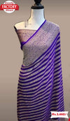 Purple Khadi Georgette Silk Banarasi Saree