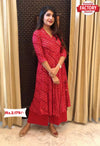 Red Bandhni Print Designer Kurtha Palazzo Set