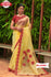 Yellow Organza Designer Saree with Red Rose Border